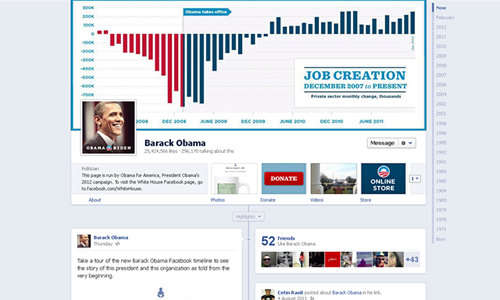 Barack Obama's Timeline @ Facebook